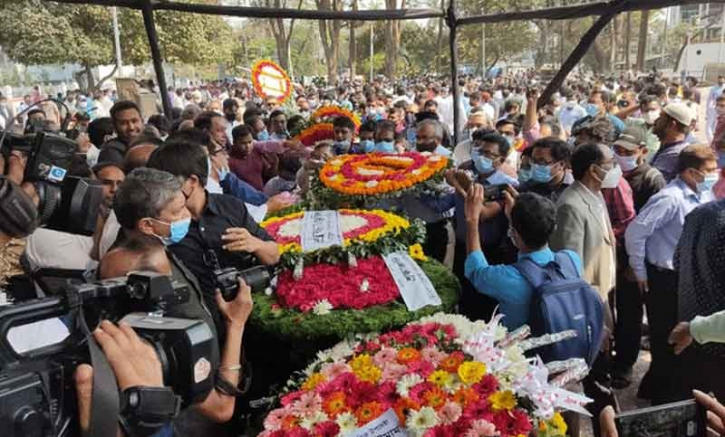 এইচ টি ইমামের মরদেহ কেন্দ্রীয় শহীদ মিনারে