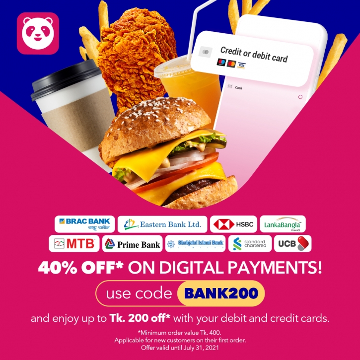 Foodpanda offers discounts on card payments for new customers