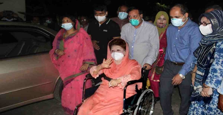 Khaleda returns home from hospital