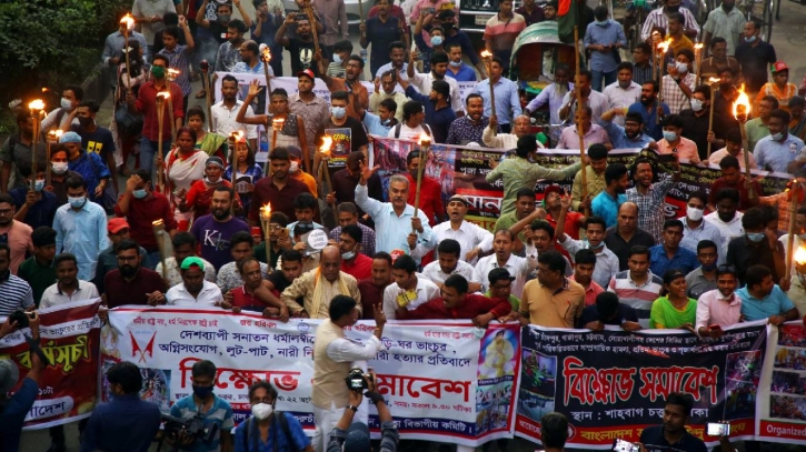 Hindu community stages protest against communal violence