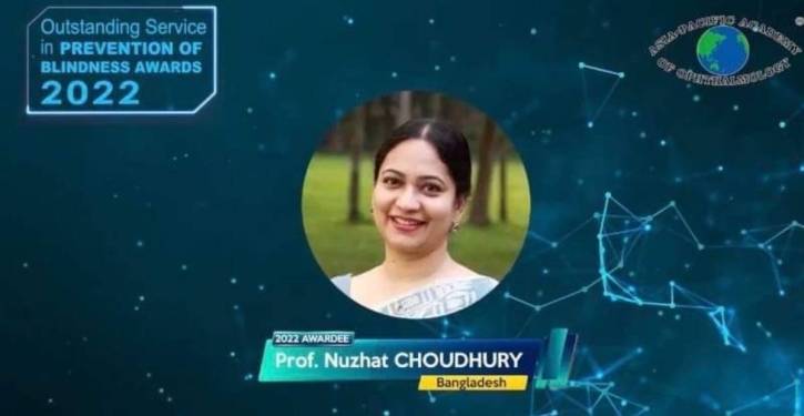 Nuzhat Choudhury wins Outstanding Service in Prevention of Blindness Award