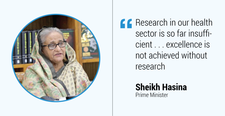 PM Hasina re-stresses medical research to achieve excellence