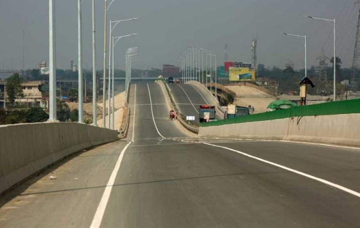 Dhaka Mawa Highway Map Elevated Expressway Along 10-Km Panchabati-Muktarpur Being Executed