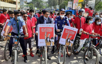 Youths bring cycle march to stop violence against women in Noakha