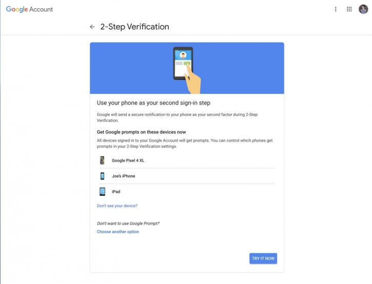 For some accounts, Google will automatically enable two-factor authentication