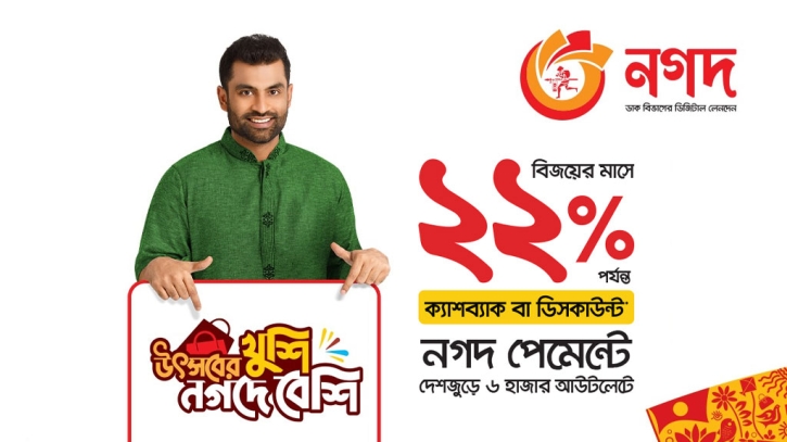 Up to 22% cashback, discount on Nagad payments for Victory Day